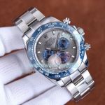 Replica Rolex Cosmograph Daytona Watch Stainless Steel Grey Dial Blue Ceramic Bezel
